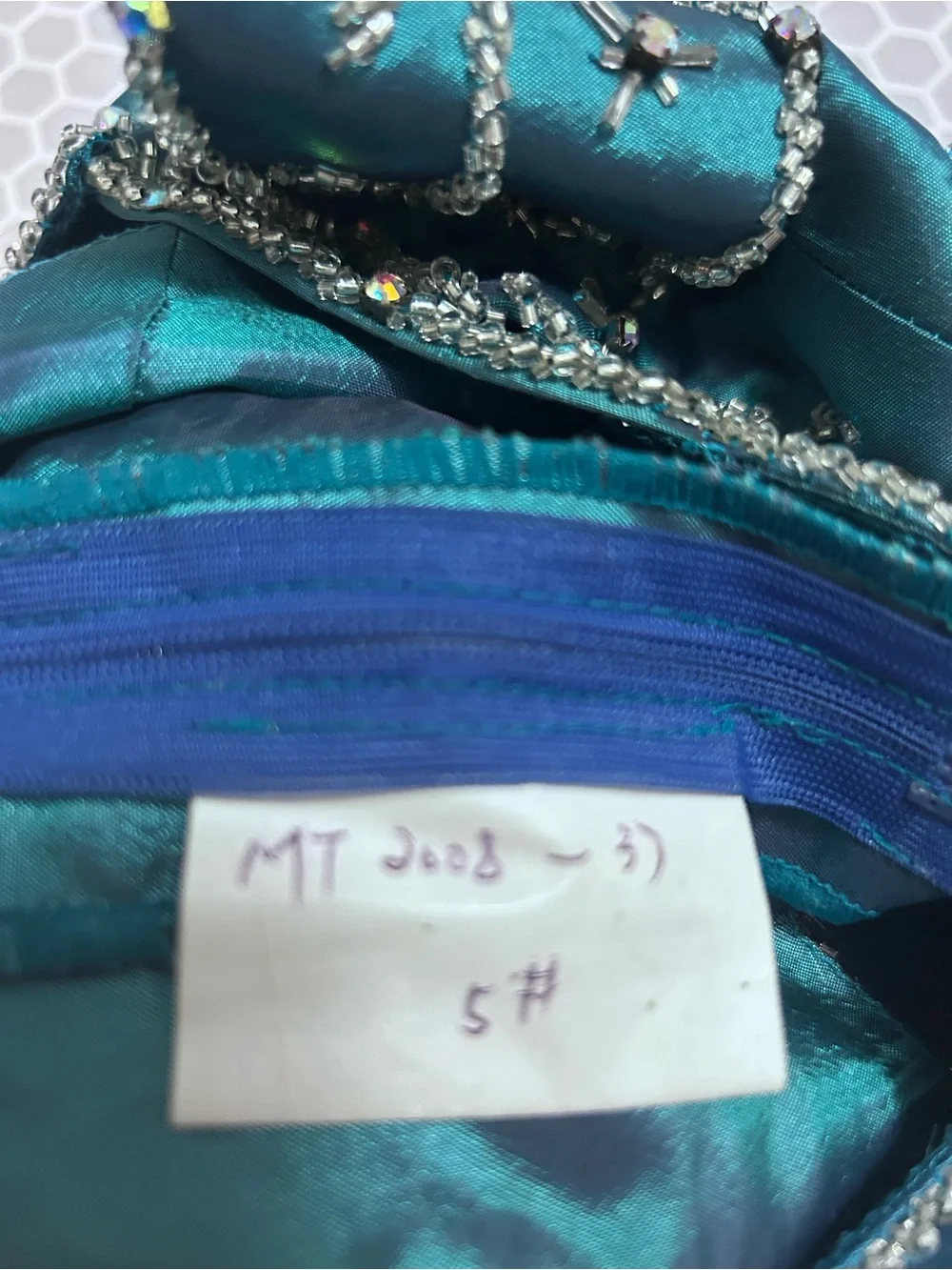 Teal Embellished Girls Mermaid Style Dance Costume Top - Handmade   Size 5/6